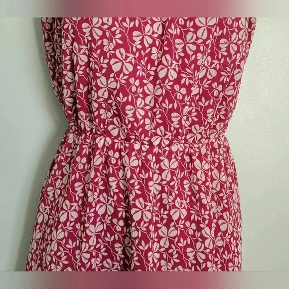 Ann Taylor Loft Floral Dress Dark Pink/White Cinched Waist Lined Women's Size Sm - Picture 8 of 8